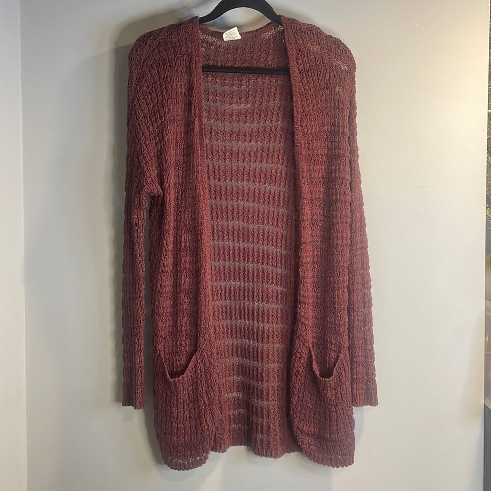Burgundy Brink Loose knit Sweater Duster